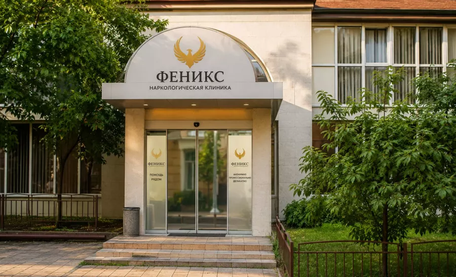 Вход в наркологическую клинику «Феникс» в Моздоке